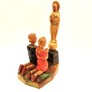 Vintage Madonna VIRGIN MARY Mother Statue Figurine with Children Hand Carved Art